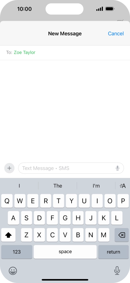 Press the microphone icon and say the required text.