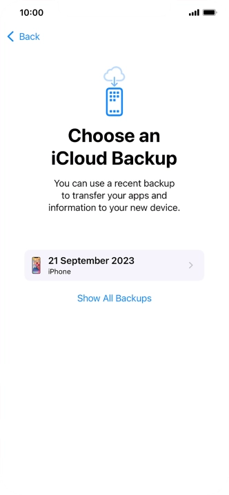Press the required backup and your phone restores the content of the selected backup. Subsequently, follow the instructions on the screen to set up your phone and prepare it for use.