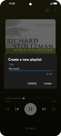 Key in a name for the playlist and press Create.