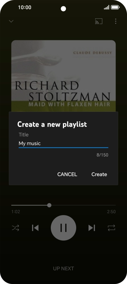 Key in a name for the playlist and press Create.