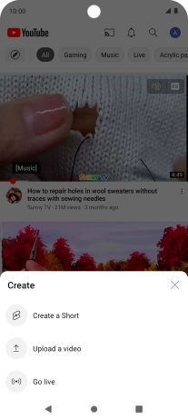 Press Upload a video.