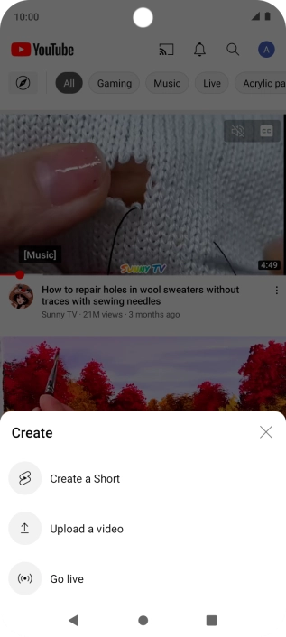 Press Upload a video.