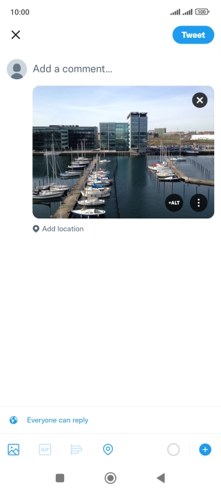 Press the text input field and key in the required text.