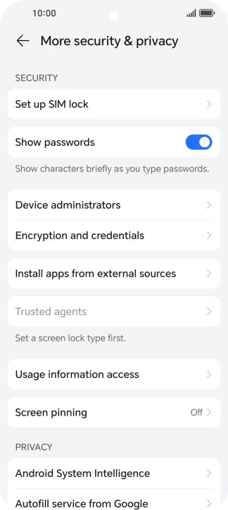 Press Set up SIM lock. Press Set up SIM lock.