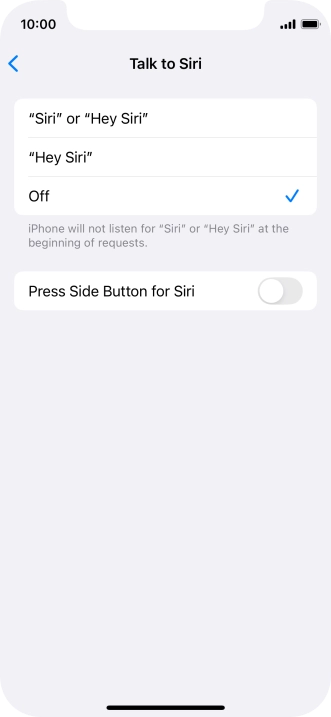 Press the indicator next to 