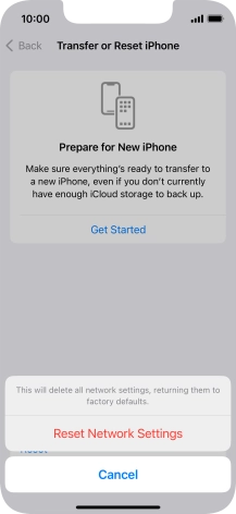 Press Reset Network Settings.
