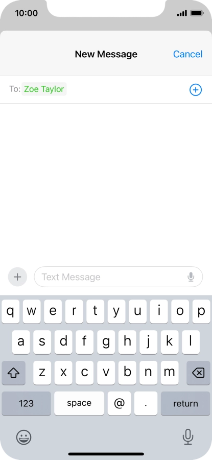 Press the text input field and write the text for your text message. Press the text input field and write the text for your text message.