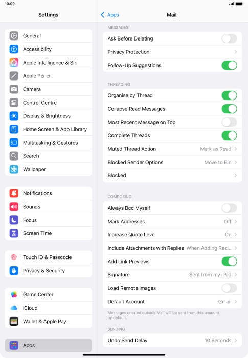 Press Default Account.
