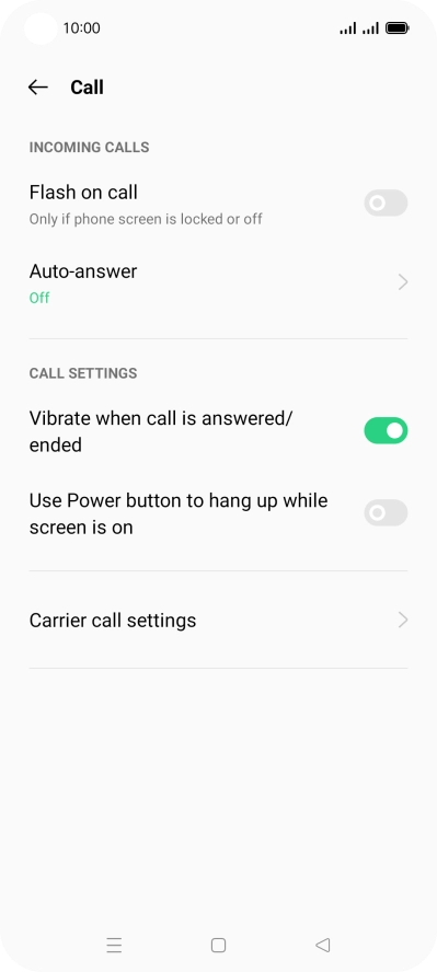 Press Carrier call settings. Press Carrier call settings.