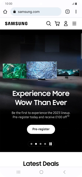 Press the menu icon.