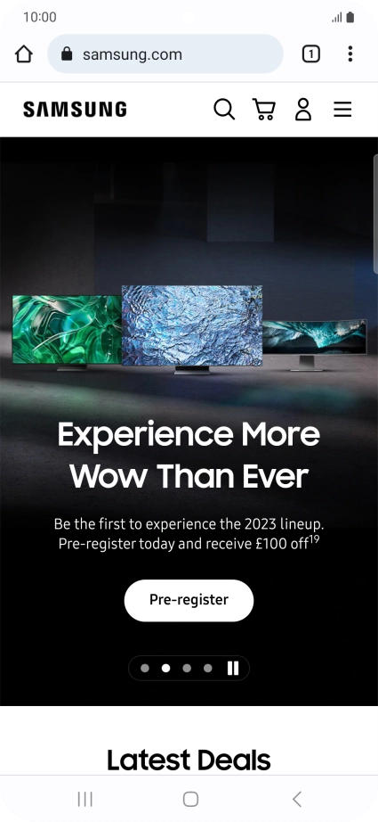 Press the menu icon.