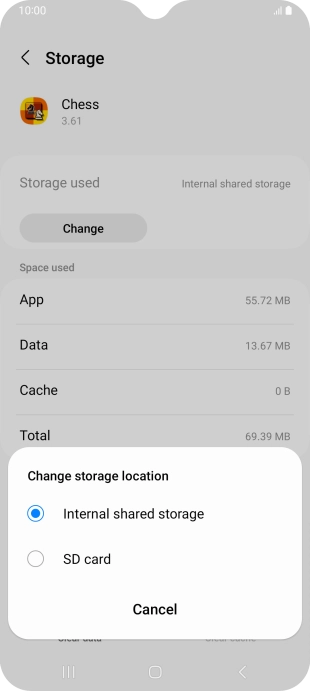 Press the name of the memory card.