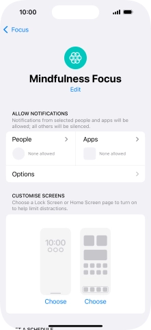 Press People and follow the instructions on the screen to select which contacts you would like to receive calls and notifications from when the selected focus mode is active. Press People and follow the instructions on the screen to select which contacts you would like to receive calls and notifications from when the selected focus mode is active.