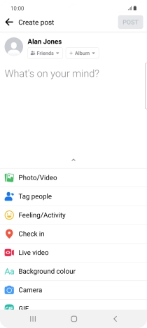 Press the text input field and key in the required text.