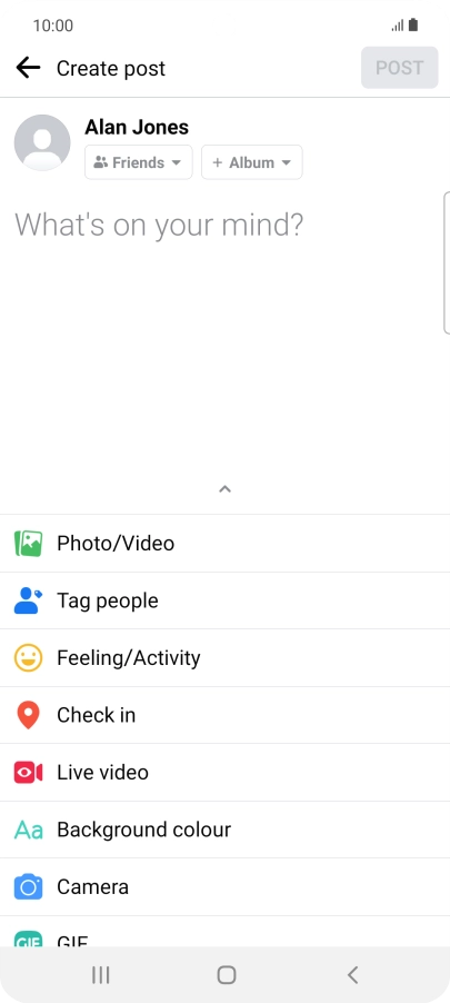 Press the text input field and key in the required text.