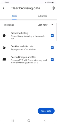 Press the fields next to the required data types.