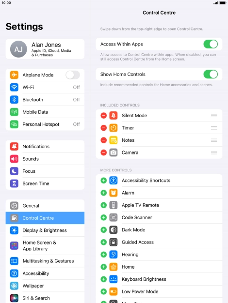 Press the indicator next to 
