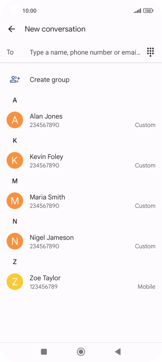 Press the field next to 