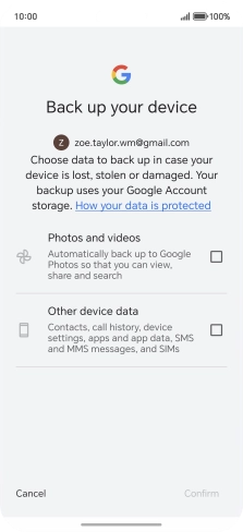 Press the fields next to the required data types to select them.
