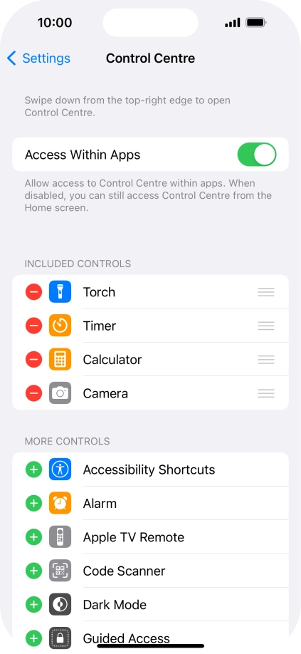 Press the indicator next to 