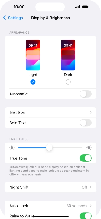 Press and drag the indicator below 