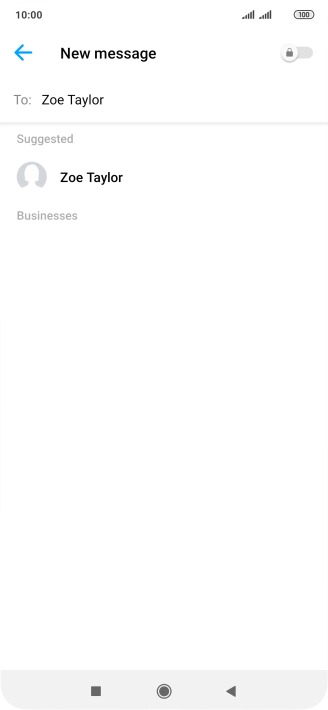 Key in the first letters of the recipient's name and press the required contact.