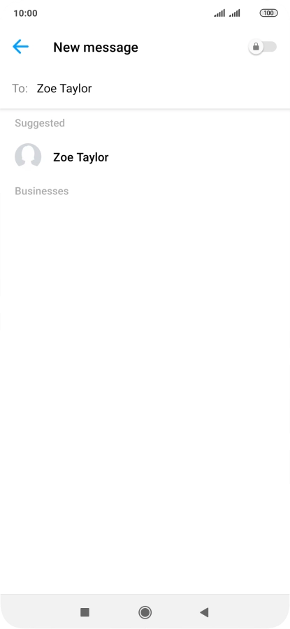 Key in the first letters of the recipient's name and press the required contact.