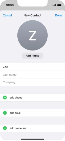 Press Last name and key in the last name.