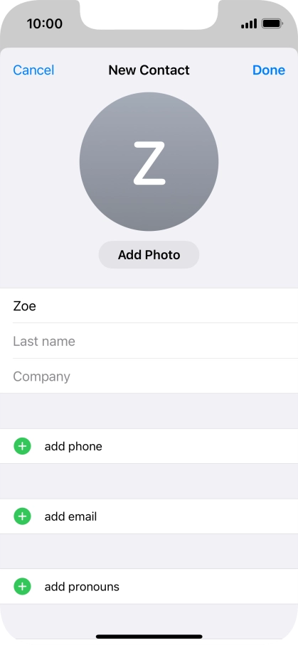 Press Last name and key in the last name.