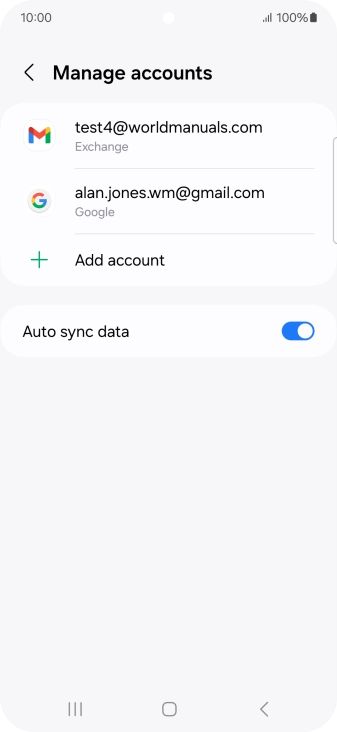 Press the required email account.