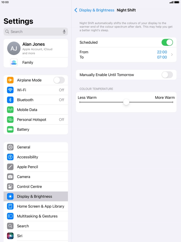 Press and drag the indicator below Press and drag the indicator below