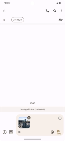 Press the send icon when you've finished your picture message.