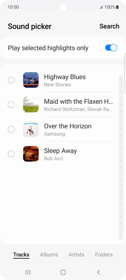 Press the required ring tones to hear them.