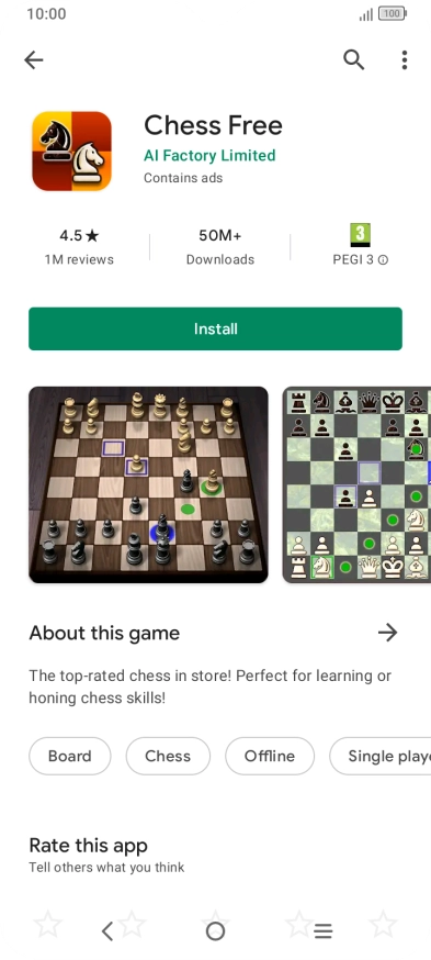 Press Install and follow the instructions on the screen to install the app.