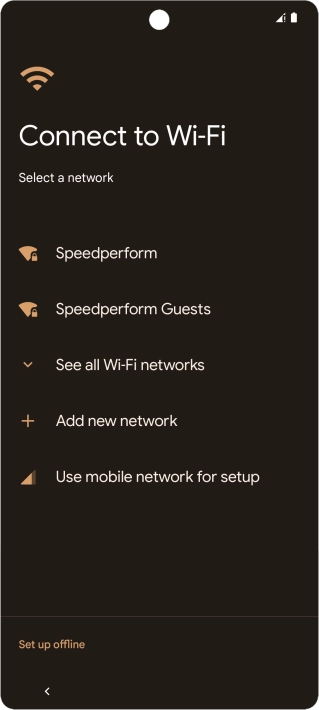 Press the required Wi-Fi network.