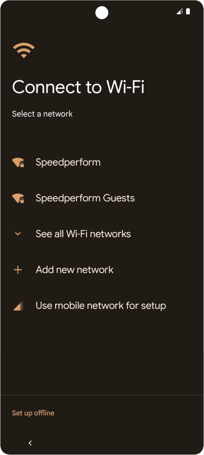 Press the required Wi-Fi network.