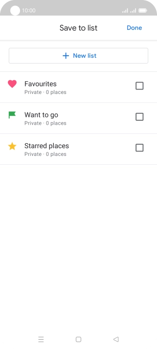 Press the required setting.