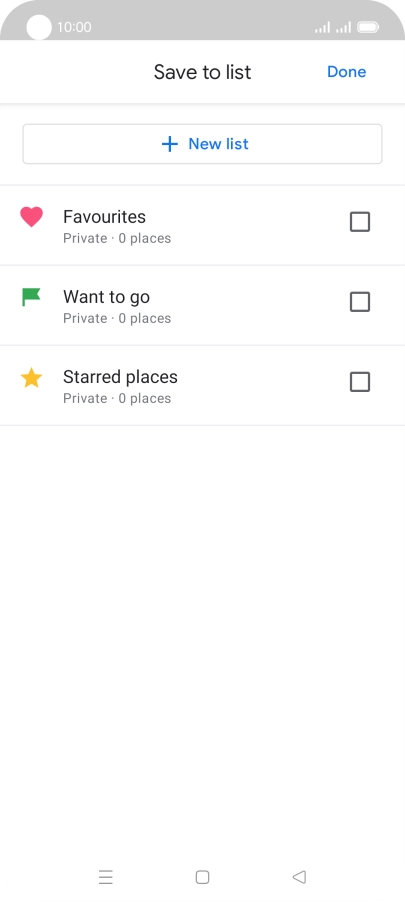 Press the required setting.