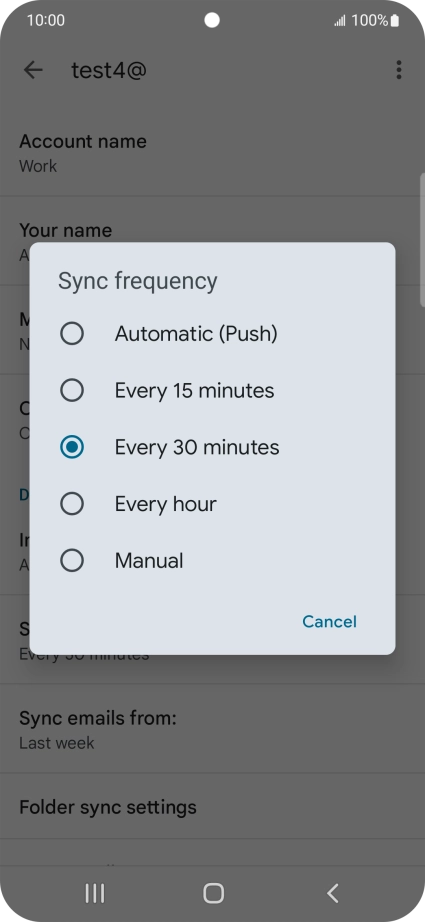 Press the required setting. Press the required setting.