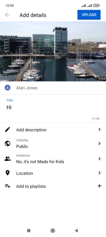 Key in the required text and press UPLOAD.