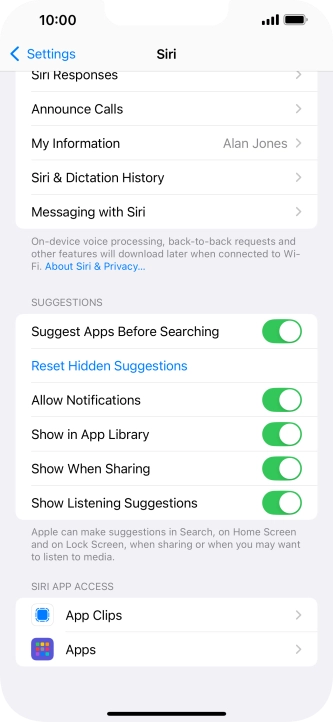 Press the required app.