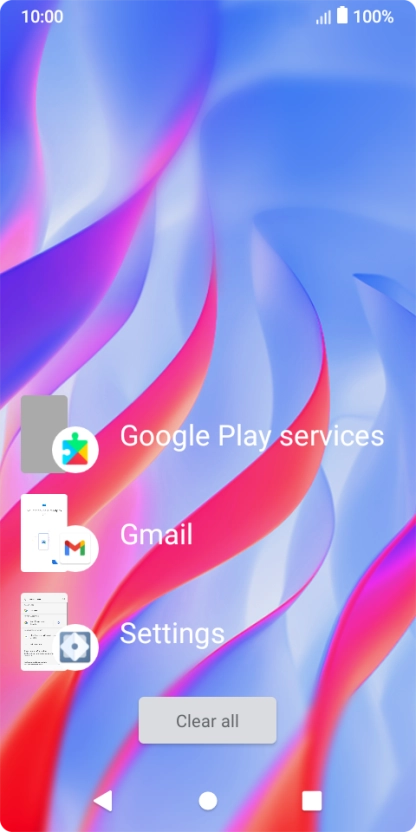 To end one running application, slide your finger right on the required application.