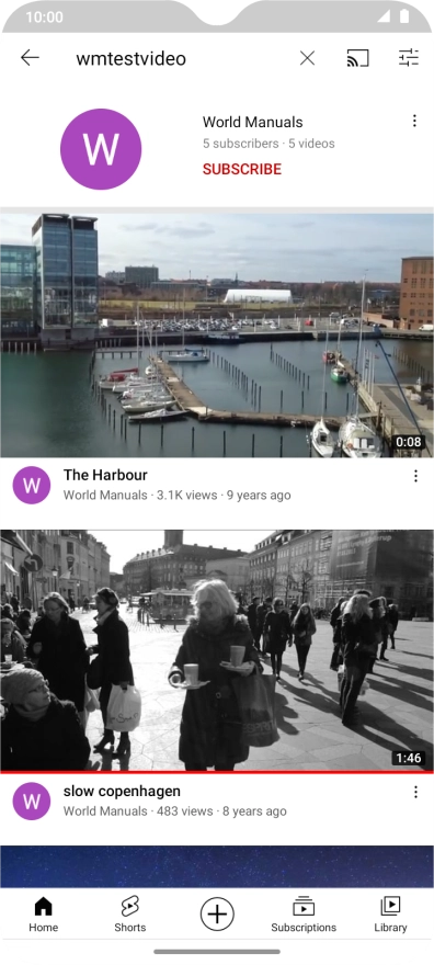 Press the required video clip.