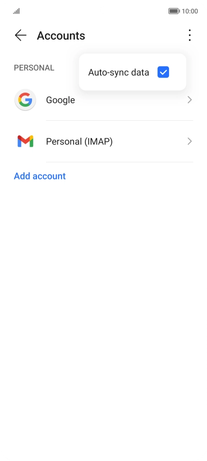 Press Auto-sync data to turn the function on or off.