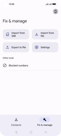 Press Import from SIM.