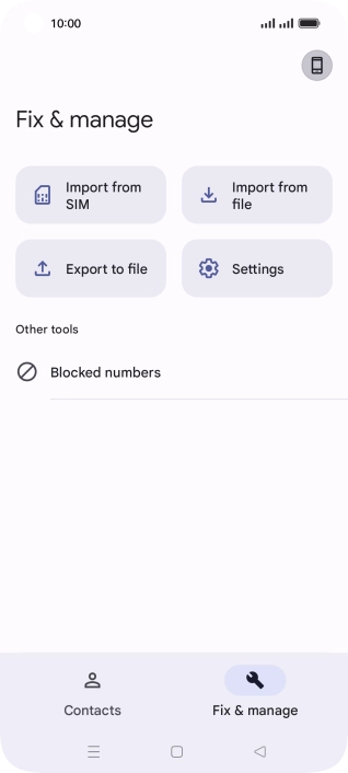 Press Import from SIM.