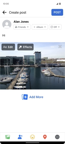 Write the required text and press POST.