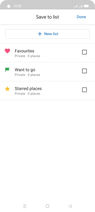Press the required setting.