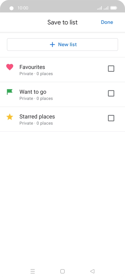 Press the required setting.
