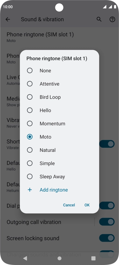 Press the required ring tones to hear them.